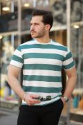 Erkek çift Renk Pamuklu örme Kumaş Kısa Kollu T-shirt resmi
